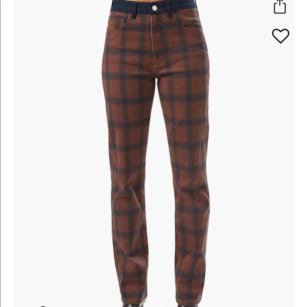 WEWORETHAT Color Block Modern Plaid Stretch Twill Icon Jeans
